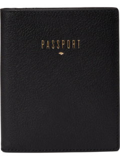Дорожная кожаная обложка для паспорта Fossil
