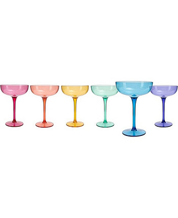 Стеклянные акриловые бокалы для мартини в европейском стиле, набор из 6 шт. The Wine Savant