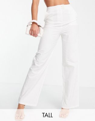 Белые брюки с пуговицами по подолу 4th & Reckless Tall - часть комплекта 4th & Reckless Tall