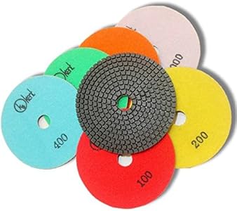 7 pcs 5" Diameter Standard Quality 3mm Wet Diamond Polishing Flexible Pads KS Kent Supplies