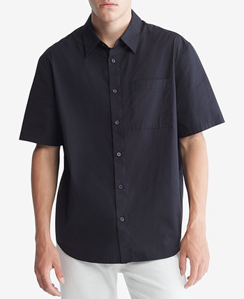 Мужская рубашка с короткими рукавами и сплошным карманом на пуговицах Calvin Klein