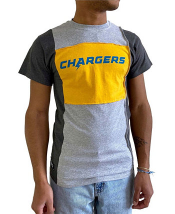 Мужская серая футболка с разрезом Los Angeles Chargers Refried Apparel