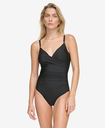 Сплошной купальник с регулируемым животиком Twist-Front, созданный для Macy's Calvin Klein