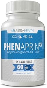 PhenAprin XR Weight Loss Diet Pills (60 Blue/White Capsules (Капсулы)) Professional Grade Formulation with Glucomannan – Maximum Strength Appetite Suppressant for Women and Men SutraHealth