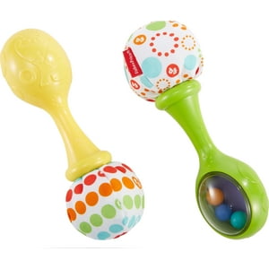 Fisher-Price Baby Rattle ‘n Rock Maracas Toys, Set of 2 for Infants 3+ Months, Green & Yellow Visit the Fisher-Price Store