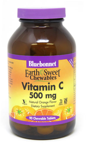 Bluebonnet Nutrition EarthSweet® Chewables Витамин C Натуральный апельсин — 500 мг — 90 жевательных таблеток Bluebonnet Nutrition