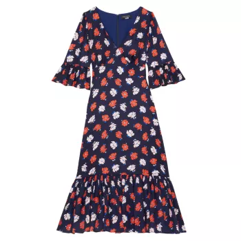 Платье Dotty с воланами и цветочным принтом Kate Spade New York