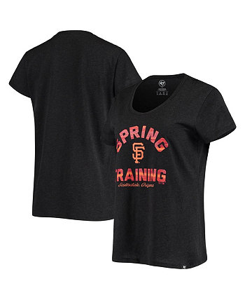 Женская футболка San Francisco Giants Spring Training с круглым вырезом и арочным вырезом черного цвета с мелким принтом '47 Brand