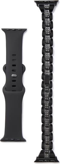 Набор ремешков для Apple Watch черного цвета с ослепительным блеском и силиконовым ремешком RITECH