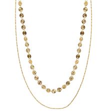 Sonoma Goods For Life® Ожерелье с монетами золотого тона, 2 ряда, с радиальной текстурой Sonoma Goods For Life