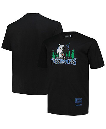 Мужская черная рваная футболка с логотипом в винтажном стиле Minnesota Timberwolves Big and Tall Hardwood Classics Mitchell & Ness