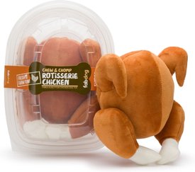 fabdog Rotisserie Chicken Squeaky Plush Dog Toy Fabdog