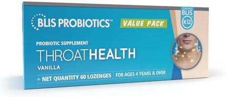 BLIS Probiotics ThroatHealth Oral Probiotics k12 2.5 Billion Cfu, Throat Immunity Support & Oral Health for Adults & Kids, Sugar-Free Lozenges (Пастилки) (30 Pack) Blis