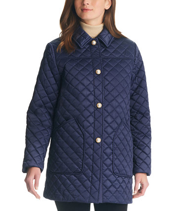 Женское стеганое пальто с искусственными жемчужными пуговицами Kate Spade New York