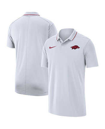 Мужская белая рубашка-поло Arkansas Razorbacks 2023 Coaches Performance Nike