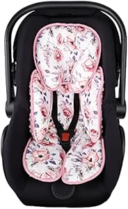 SWESEN Baby Carseat Head & Body Support, Infant Headrest Cushion, Newborn Car Seat Insert for Strollers, Bouncers, Swing, Pink Floral SWESEN