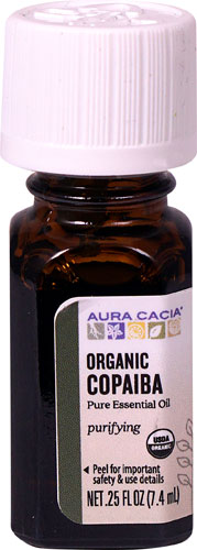 Органическое чистое эфирное масло копайбы Aura Cacia -- 0,25 жидких унций Aura Cacia