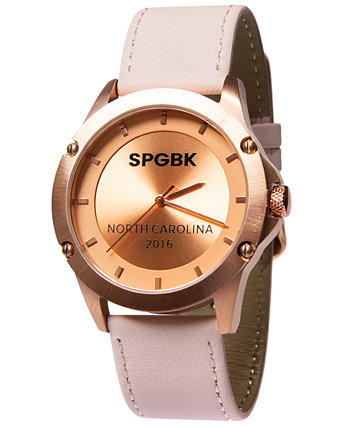 Часы унисекс Elizabeth с тремя стрелками, кварцевые, кожаные, розовые, 44 мм SPGBK Watches