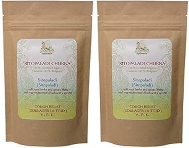 SITOPALADI Powder (Порошок) (USDA Certified Organic) Ayurvedic Herb Powder - 100g Zip Lock Pouch (Pack of 2) by Gopala Ayurveda Gopala Ayurveda