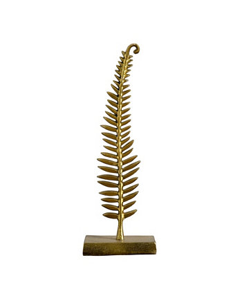 17in. Gold Leaf Sculpture Decorative Accent NEARLY NATURAL