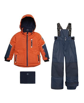 Зимний комбинезон из двух частей для мальчика, оранжевый и темно-синий - Малыш Deux par Deux