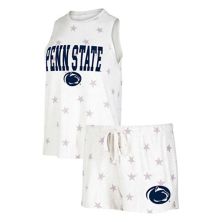 Women's Concepts Sport Cream Penn State Nittany Lions Agenda Stars Tank Top and Shorts Sleep Set Unbranded