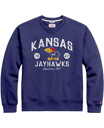 Мужской пуловер Royal Distressed Kansas Jayhawks Bendy Arch Essential League Collegiate Wear