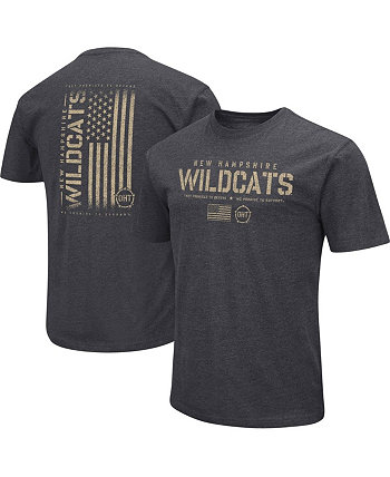 Мужская футболка Heather Black New Hampshire Wildcats OHT в военном стиле с флагом признательности 2.0 Colosseum