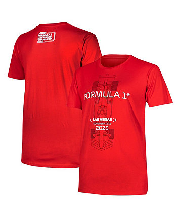 Мужская и женская красная футболка Formula 1 Las Vegas Grand Prix Race Ready Insomniac