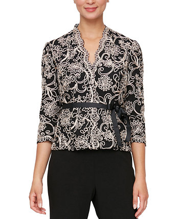 Женская блузка с вышивкой и рукавами 3/4 Alex Evenings