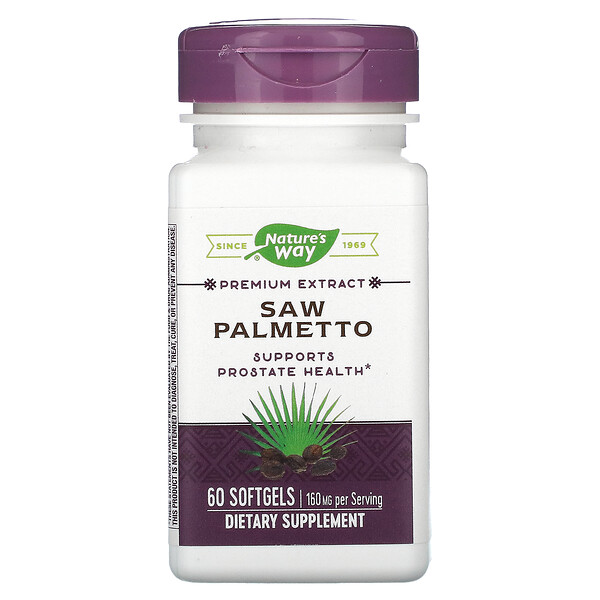 Saw Palmetto, 160 мг, 60 мягких желатиновых капсул Nature's Way