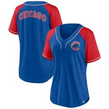 Women's Fanatics Branded Royal Chicago Cubs Ultimate Style Raglan V-Neck T-Shirt Fanatics