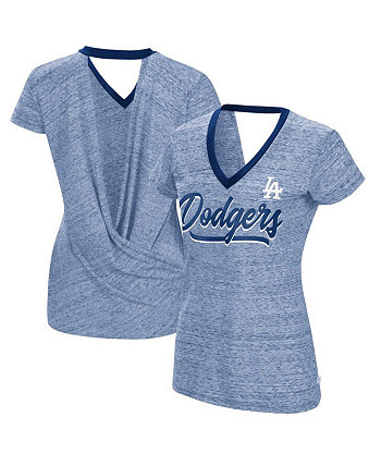 Женская футболка Royal Los Angeles Dodgers Halftime с запахом на спине и v-образным вырезом Touch