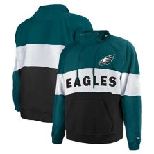 Мужская толстовка с капюшоном New Era Midnight Green Philadelphia Eagles Big & Tall Current с цветными блоками New Era
