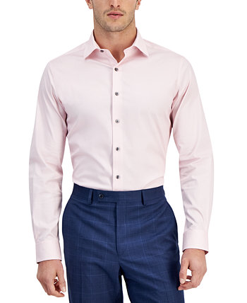 Мужская однотонная классическая рубашка приталенного кроя с регулятором температуры, созданная для Macy's Alfani