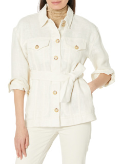 Льняная рубашка-рубашка в елочку с поясом Ralph Lauren