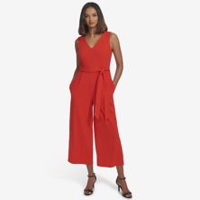 Women's Andrew Marc Sleeveless Tie Waist Wide Leg V-Neck Jumpsuit Andrew Marc