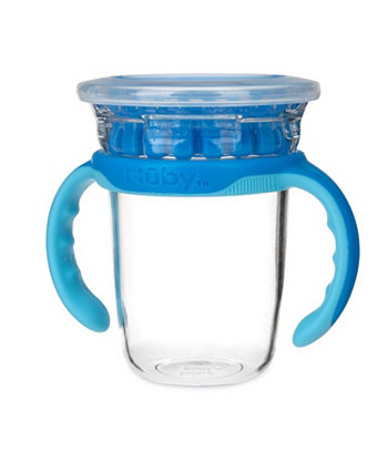 No-Spill Edge 360 2 Stage Drinking Cup with Removable Handles, Blue NUBY