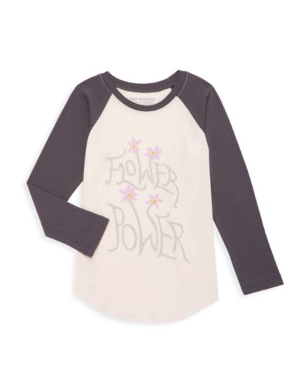 Маленькая девочка и усилитель; Рубашка реглан для девочек Flower Power Tiny Whales