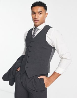 Темно-серый костюм-жилет из ткани премиум-класса Noak 'Camden' с эластичной тканью Noak