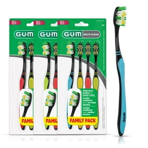 GUM Multi-Clean Toothbrush, Soft Multi-Level Bristles, Medium Head, 12ct (Pack of 3) Visit the GUM Store