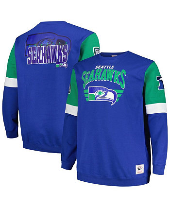 Мужской флисовый пуловер Royal Seattle Seahawks Big and Tall свитшот Mitchell & Ness