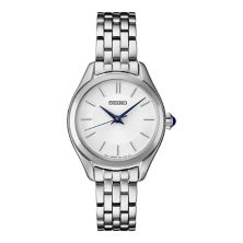 Женские кварцевые часы Seiko Essentials из нержавеющей стали с белым циферблатом — SUR537 Seiko