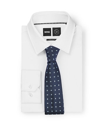 Мужской галстук из шелковой смеси с микроузором BOSS