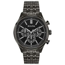 Bulova Мужские спортивные черные часы-хронограф из нержавеющей стали с ионным покрытием - 98A217 Bulova