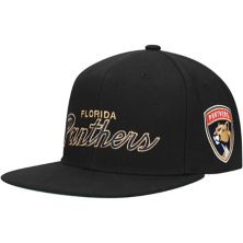 Men's Mitchell & Ness Black Florida Panthers Core Team Script 2.0 Snapback Hat Mitchell & Ness