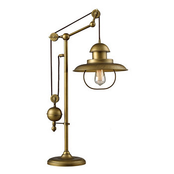 D2252 Farmhouse Регулируемая настольная лампа с 1 лампой из античной латуни Macy's