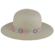 Плетеная шляпа с короткими полями и отделкой в виде ромашков Girls Elli by Capelli Elli by Capelli