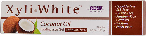NOW Solutions XyliWhite™ Зубная паста с кокосовым маслом и мятным гелем -- 6,4 унции NOW Foods
