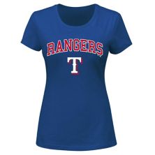 Women's Profile Royal Texas Rangers Plus Size Arch Logo T-Shirt Profile